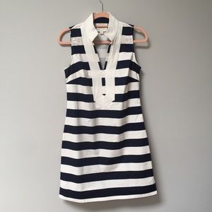 Sail to Sable Navy and White striped Dress